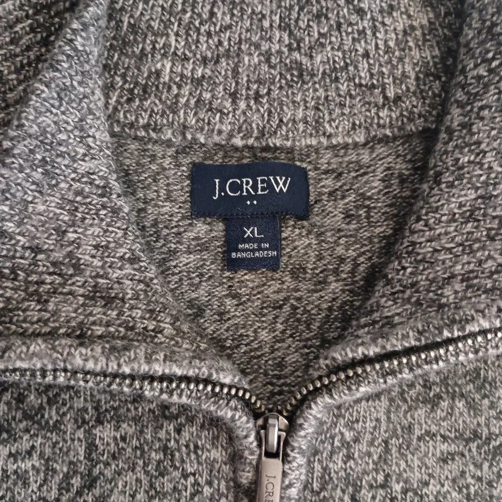 J Crew Sweater 1/4 Zip Warm Classic Gray/Black/White Men’s Size XL VGUC - Picture 5 of 13